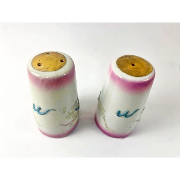 Vintage Hand-Painted Dragonware Florida Flamingoes Souvenir Salt & Pepper Shaker - Picture 4 of 4
